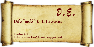 Dömök Elizeus névjegykártya